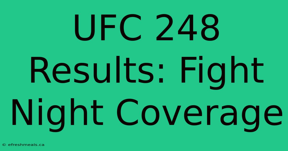 UFC 248 Results: Fight Night Coverage