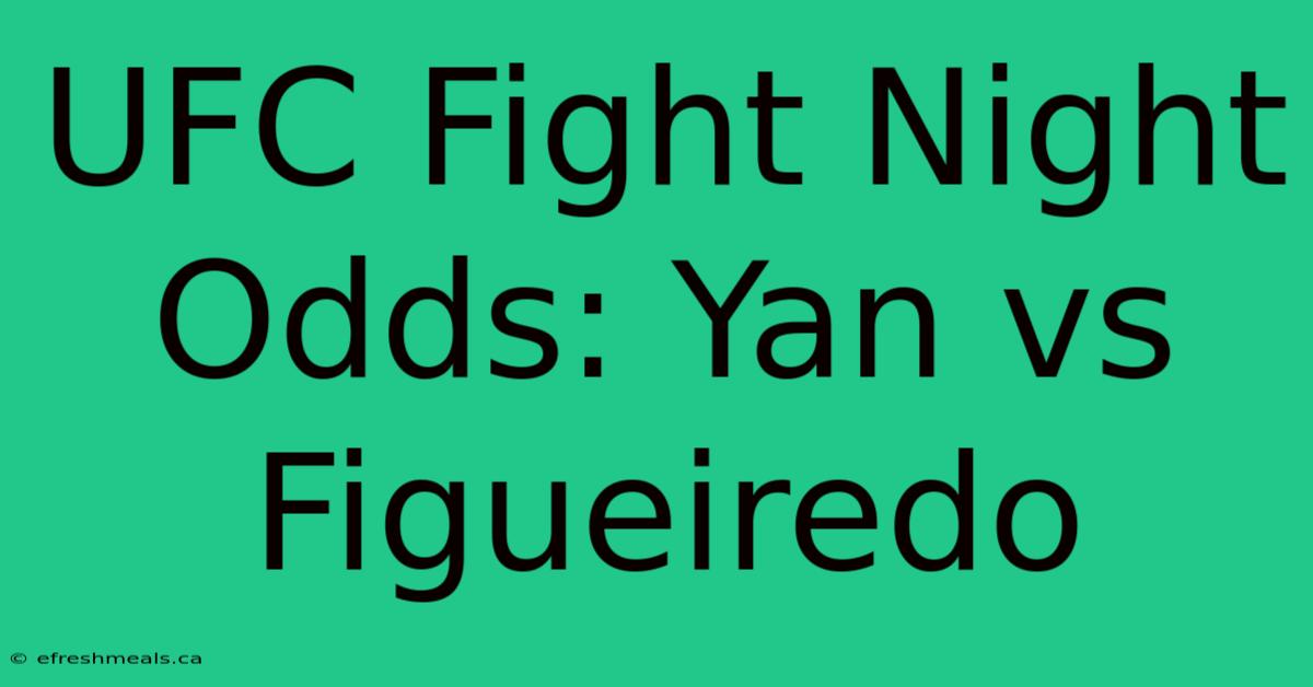 UFC Fight Night Odds: Yan Vs Figueiredo