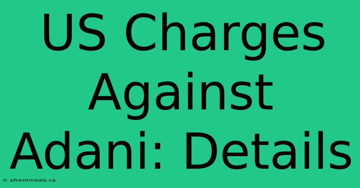 US Charges Against Adani: Details