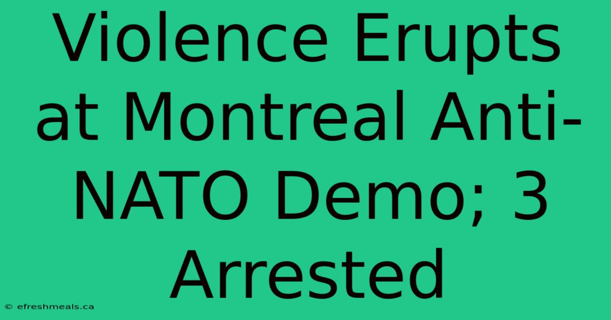 Violence Erupts At Montreal Anti-NATO Demo; 3 Arrested