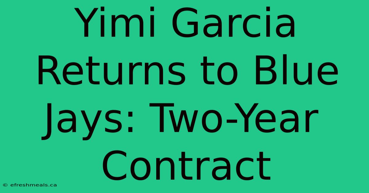 Yimi Garcia Returns To Blue Jays: Two-Year Contract