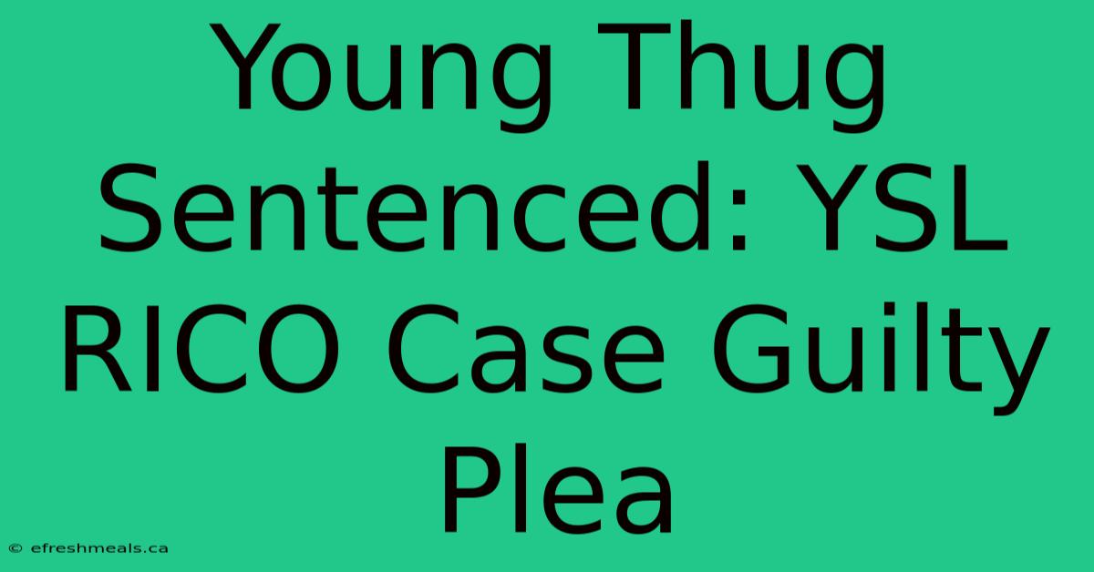 Young Thug Sentenced: YSL RICO Case Guilty Plea 