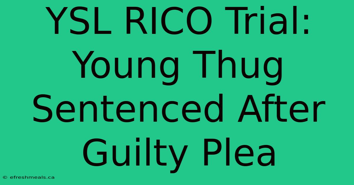 YSL RICO Trial: Young Thug Sentenced After Guilty Plea